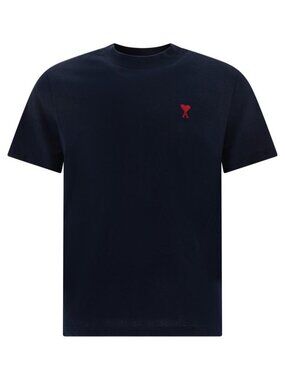 Ami Paris Crew-Neck T-Shirt With Logo Tag Size M Men